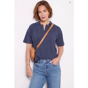 Faherty Navy Sunwashed Polo Top S